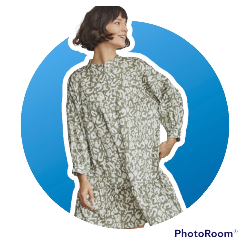 Elizabeth and James voluminous animal print peplum dress oversized boho M